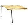 Toldo de pie automático amarillo y blanco 350x250 cm de vidaXL, Toldos - Ref: Foro24-3069728, Precio: 470,28 €, Descuento: %