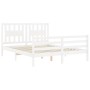 Estructura de cama con cabecero madera maciza blanco 160x200 cm de vidaXL, Camas y somieres - Ref: Foro24-3194582, Precio: 14...