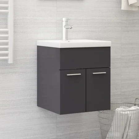 Furniture with a shiny gray agglomerate sink by vidaXL, bathroom vanities - Ref: Foro24-3071269, Price: 152,11 €, Discount: %