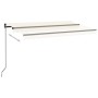 Toldo manual retráctil con LED color crema 400x350 cm de vidaXL, Toldos - Ref: Foro24-3069182, Precio: 461,19 €, Descuento: %