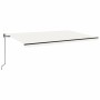 Automatic awning with LED and wind sensor cream 500x300 cm by vidaXL, Awnings - Ref: Foro24-3069152, Price: 581,66 €, Discoun...