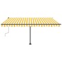 Yellow and white manual retractable foot awning 400x300 cm by vidaXL, Awnings - Ref: Foro24-3069738, Price: 463,42 €, Discoun...