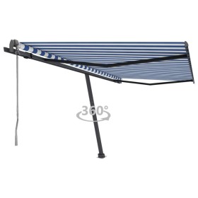 Blau-weiße automatische Standmarkise 400x300 cm von vidaXL, Markisen - Ref: Foro24-3069746, Preis: 530,99 €, Rabatt: %