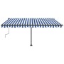 Toldo de pie retráctil manual azul y blanco 400x300 cm de vidaXL, Toldos - Ref: Foro24-3069736, Precio: 462,38 €, Descuento: %