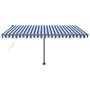 Toldo automático LED sensor de viento azul y blanco 450x300 cm de vidaXL, Toldos - Ref: Foro24-3069771, Precio: 622,77 €, Des...