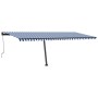 Toldo automático LED sensor de viento azul y blanco 600x300 cm de vidaXL, Toldos - Ref: Foro24-3069811, Precio: 815,56 €, Des...