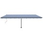 Automatic awning with wind sensor LED blue and white 600x300 cm by vidaXL, Awnings - Ref: Foro24-3069811, Price: 815,56 €, Di...