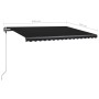 Manual retractable awning with anthracite gray LED light 450x300 cm by vidaXL, Awnings - Ref: Foro24-3069764, Price: 499,40 €...