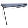 Toldo de pie automático azul y blanco 450x300 cm de vidaXL, Toldos - Ref: Foro24-3069766, Precio: 562,67 €, Descuento: %