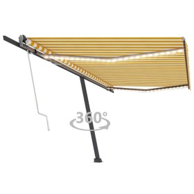 Automatic awning LED wind sensor yellow white 500x300cm by vidaXL, Awnings - Ref: Foro24-3069793, Price: 707,20 €, Discount: %