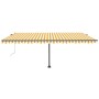 Toldo automático LED sensor de viento amarillo blanco 500x300cm de vidaXL, Toldos - Ref: Foro24-3069793, Precio: 707,38 €, De...