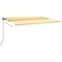 Toldo automático LED sensor de viento amarillo blanco 500x300cm de vidaXL, Toldos - Ref: Foro24-3069793, Precio: 707,38 €, De...