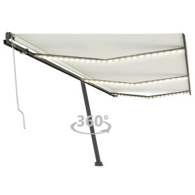 Automatic awning with LED wind sensor cream 600x300 cm by vidaXL, Awnings - Ref: Foro24-3069812, Price: 841,60 €, Discount: %