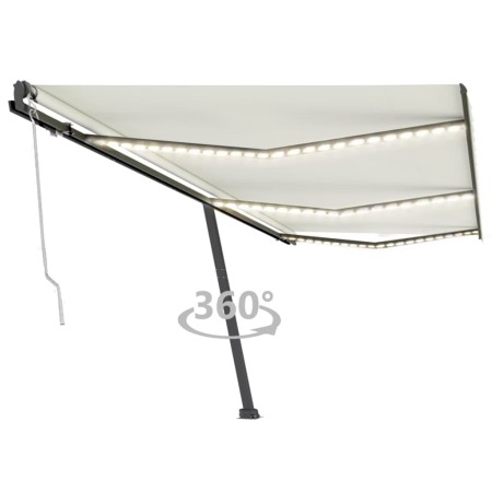 Automatic awning with LED wind sensor cream 600x300 cm by vidaXL, Awnings - Ref: Foro24-3069812, Price: 815,73 €, Discount: %