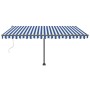 Toldo automático LED sensor de viento azul y blanco 400x300 cm de vidaXL, Toldos - Ref: Foro24-3069751, Precio: 681,10 €, Des...