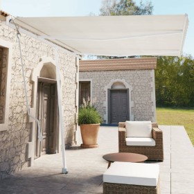 Cream automatic standing awning 350x250 cm by vidaXL, Awnings - Ref: Foro24-3069527, Price: 468,19 €, Discount: %