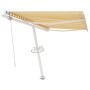 Toldo de pie automático amarillo y blanco 350x250 cm de vidaXL, Toldos - Ref: Foro24-3069528, Precio: 456,68 €, Descuento: %