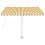 Toldo de pie automático amarillo y blanco 350x250 cm de vidaXL, Toldos - Ref: Foro24-3069528, Precio: 456,68 €, Descuento: %