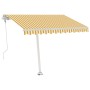 Toldo de pie automático amarillo y blanco 350x250 cm de vidaXL, Toldos - Ref: Foro24-3069528, Precio: 456,68 €, Descuento: %