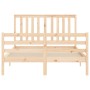 Bed frame with solid wood headboard 120x200 cm by vidaXL, Beds and slatted bases - Ref: Foro24-3194241, Price: 118,05 €, Disc...