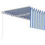 Manual retractable awning with blue and white striped 4x3 m. by vidaXL, Awnings - Ref: Foro24-3069296, Price: 503,77 €, Disco...