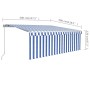 Toldo retráctil manual con persiana azul y blanco 4x3 m de vidaXL, Toldos - Ref: Foro24-3069296, Precio: 560,07 €, Descuento: %