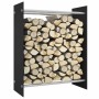 Black tempered glass firewood rack 80x35x100 cm by vidaXL, Accessories for bags and firewood holders - Ref: Foro24-327470, Pr...