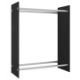 Black tempered glass firewood rack 80x35x100 cm by vidaXL, Accessories for bags and firewood holders - Ref: Foro24-327470, Pr...