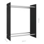 Black tempered glass firewood rack 80x35x100 cm by vidaXL, Accessories for bags and firewood holders - Ref: Foro24-327470, Pr...