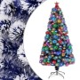 Árbol de Navidad con luces fibra óptica blanco y azul 120 cm de vidaXL, Arboles de navidad - Ref: Foro24-328455, Precio: 79,3...