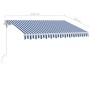 Automatic awning LED wind sensor blue and white 350x250 cm by vidaXL, Awnings - Ref: Foro24-3069531, Price: 585,22 €, Discoun...