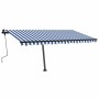 Blue and white retractable manual foot awning 400x350 cm by vidaXL, Awnings - Ref: Foro24-3069816, Price: 522,12 €, Discount: %