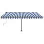 Toldo de pie manual retráctil azul y blanco 400x350 cm de vidaXL, Toldos - Ref: Foro24-3069816, Precio: 519,45 €, Descuento: %