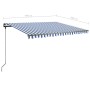 Blue and white retractable manual foot awning 400x350 cm by vidaXL, Awnings - Ref: Foro24-3069816, Price: 522,12 €, Discount: %