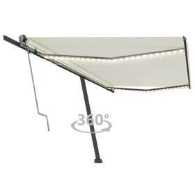 Automatic awning with LED and wind sensor cream 500x300 cm by vidaXL, Awnings - Ref: Foro24-3069792, Price: 743,44 €, Discoun...