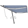 Toldo automático LED sensor de viento azul y blanco 500x300 cm de vidaXL, Toldos - Ref: Foro24-3069791, Precio: 706,59 €, Des...