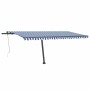 Toldo automático LED sensor de viento azul y blanco 500x300 cm de vidaXL, Toldos - Ref: Foro24-3069791, Precio: 704,27 €, Des...