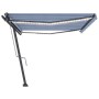 Toldo automático LED sensor de viento azul y blanco 500x300 cm de vidaXL, Toldos - Ref: Foro24-3069791, Precio: 706,59 €, Des...