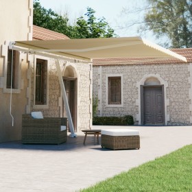 Retractable manual cream-colored freestanding awning 400x300 cm by vidaXL, Awnings - Ref: Foro24-3069537, Price: 601,32 €, Di...