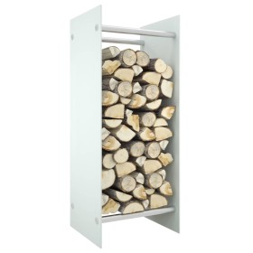 Tempered white glass firewood rack 40x35x100 cm by vidaXL, Accessories for bags and firewood holders - Ref: Foro24-327468, Pr...