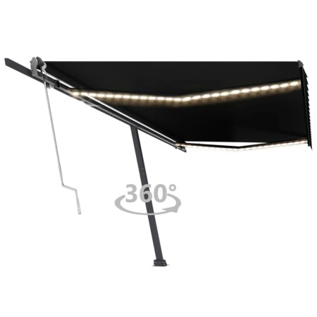 Toldo automático LED sensor de viento gris antracita 500x300 cm de vidaXL, Toldos - Ref: Foro24-3069794, Precio: 706,79 €, De...