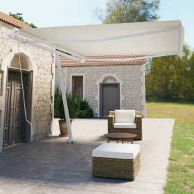 Cream manual retractable foot awning 450x350 cm by vidaXL, Awnings - Ref: Foro24-3069637, Price: 499,99 €, Discount: %