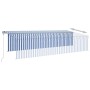 Automatic retractable awning with blind 6x3 m blue and white by vidaXL, Awnings - Ref: Foro24-3069486, Price: 591,64 €, Disco...