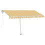 Toldo de pie automático amarillo y blanco 400x300 cm de vidaXL, Toldos - Ref: Foro24-3069548, Precio: 765,37 €, Descuento: %