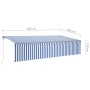 Automatic retractable awning with blind 6x3 m blue and white by vidaXL, Awnings - Ref: Foro24-3069486, Price: 591,64 €, Disco...