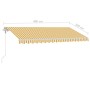 Toldo de pie automático amarillo y blanco 400x300 cm de vidaXL, Toldos - Ref: Foro24-3069548, Precio: 765,37 €, Descuento: %