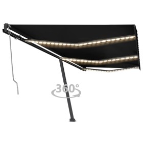 Toldo automático LED sensor de viento gris antracita 600x300 cm de vidaXL, Toldos - Ref: Foro24-3069814, Precio: 840,05 €, De...