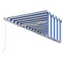 Manual retractable awning with blue and white blinds 6x3 m by vidaXL, Awnings - Ref: Foro24-3069356, Price: 565,93 €, Discoun...