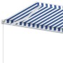 Blue and white manual retractable foot awning 300x250 cm by vidaXL, Awnings - Ref: Foro24-3069496, Price: 335,00 €, Discount: %