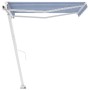 Blue and white manual retractable foot awning 300x250 cm by vidaXL, Awnings - Ref: Foro24-3069496, Price: 335,00 €, Discount: %